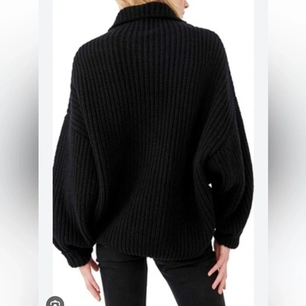 Free People swim too deep Black Turtleneck Sweater - Picture 6 of 13